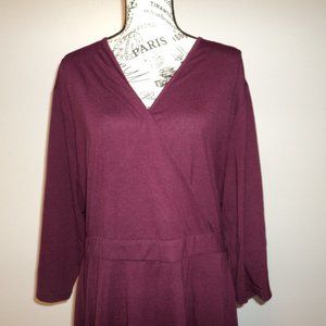 Women's New  Nemidor Plus Size 24 Purple Dress Tie Back V Neck Pull On Tags